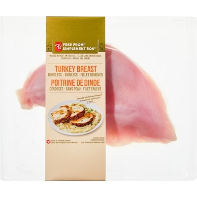 President's Choice Free From Boneless Skinless Turkey Breast $23.13/1kg $10.49/1lb