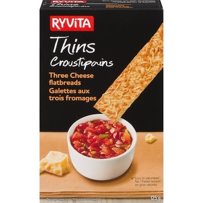 Ryvita Thins Three Cheese Flatbreads 125 g, $3.59/100g