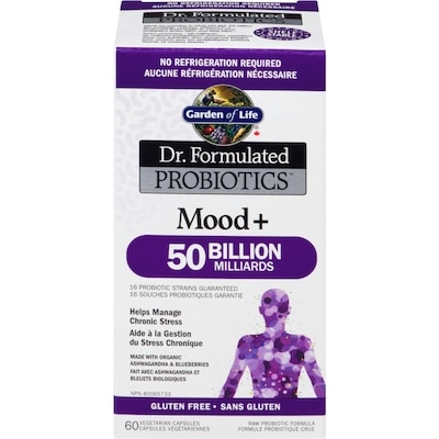 Garden of Life Dr. Formulated Probiotics Mood+ 50 Milliards 60 ea, 1,00 $/1ch