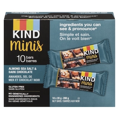 Kind Mini-barres Noix, sel de mer et chocolat noir 200 g, 5,50 $/100g