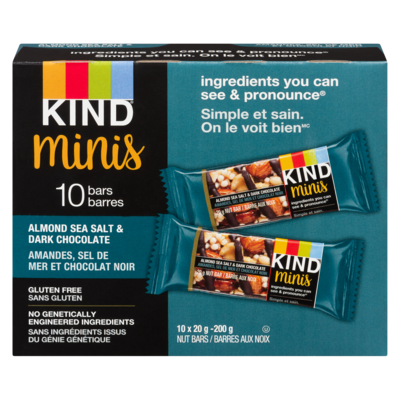 Kind Mini-barres Noix, sel de mer et chocolat noir 200 g, 5,75 $/100g