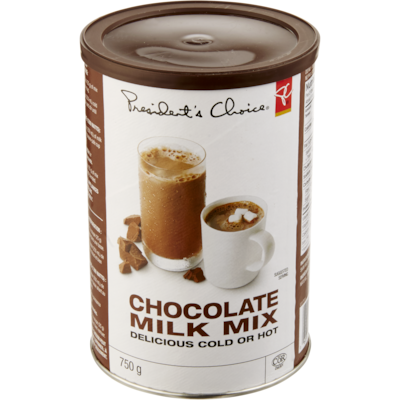President's Choice Chocolate Milk Mix 750 g, $1.27/100g