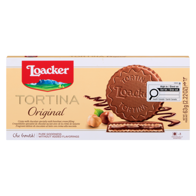 Loacker Cookies, Crispy Milk Chocolate Specialty With Hazelnut Cream Filling Original 63 g, $6.33/100g