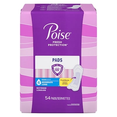 Poise Incontinence Pads, Long, 54 Count 54 ea, $0.43/1ea