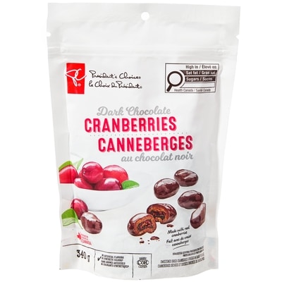 President's Choice Dark Chocolate Covered Cranberries 340 g, $2.94/100g