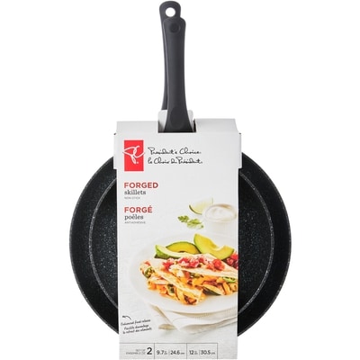 President's Choice President's Choice Set of 2 Non-Stick Forged Aluminum Textured Skillets 9.7 in and 12 in 2x1.0 ea, $28.00/1ea