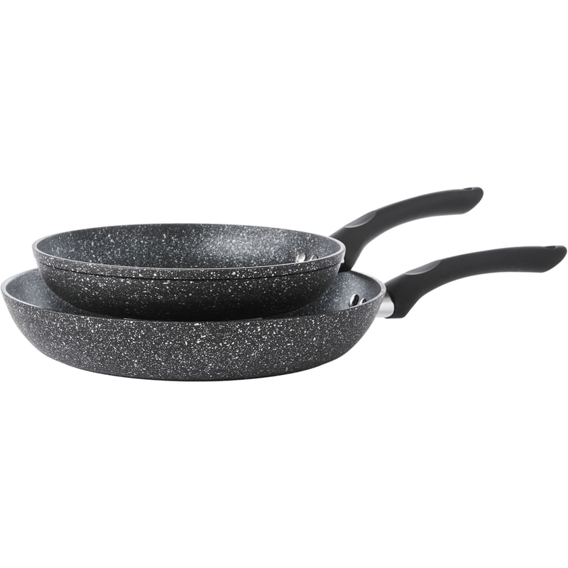 President's Choice Set of 2 Non-Stick Forged Aluminum Textured Skillets 9.7 in and 12 in