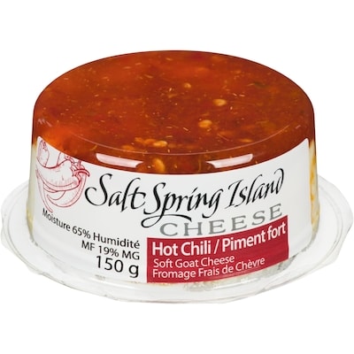 Saltspring Soft Goat Cheese Hot Chili 19% Mf 150 g, $9.99/100g