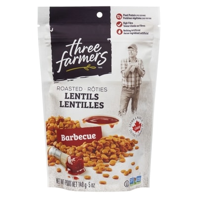 Three Farmers Crunchy Little Lentils Barbecue 140 g, $3.56/100g
