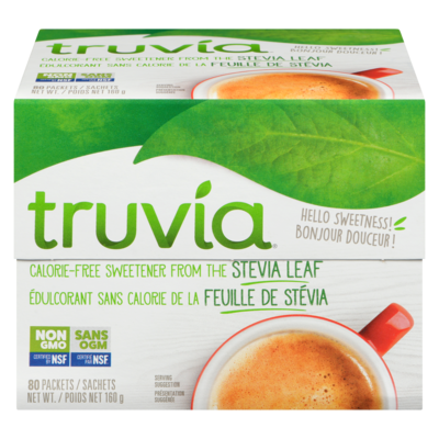 Truvia Édulcorant sans calories élaboré à partir de feuilles de stévia en sachets 160 g, 6,24 $/100g
