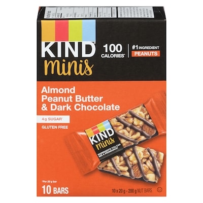 Kind Minis Almond Peanut Butter & Dark Chocolate Bar 200 g, $5.50/100g