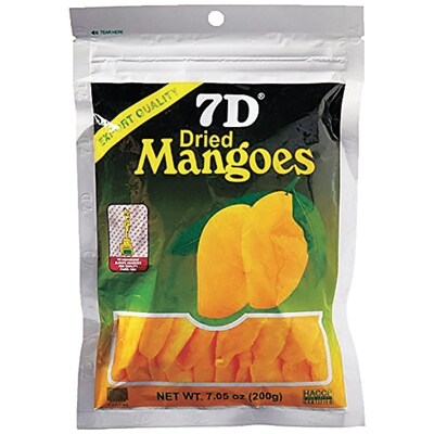 7D Mangues séchées 140 g, 7,14 $/100g