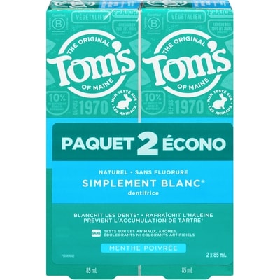 Tom’s of Maine Luminous White Dentifrice Blanchissant Naturel, Menthe 85 ml, 12,93 $/100ml
