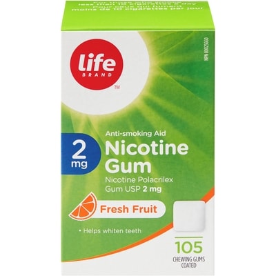 Life Brand Fruit Nicotine Gum 2 mg 105 Chewing Gums 105 ea, $0.31/1ea