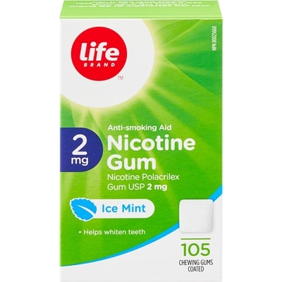 Life Brand Peppermint Nicotine Gum 2 mg 105 Chewing Gums 105 ea, $0.31/1ea