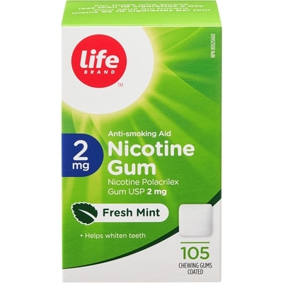 Life Brand Mint Nicotine Gum 2 mg 105 Chewing Gums 105 ea, $0.31/1ea