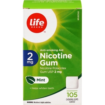 Life Brand Mint Nicotine Gum 2 mg 105 Chewing Gums 105 ea, $0.36/1ea