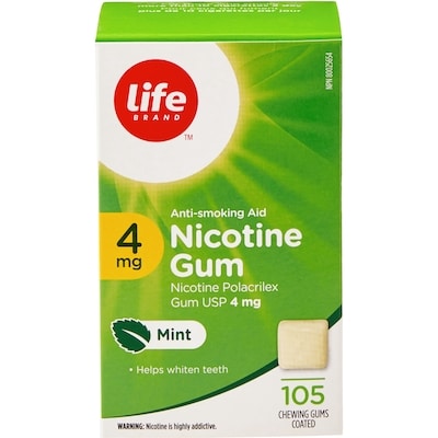 Life Brand Mint Nicotine Gum 4 mg 105 Chewing Gums 105 ea, $0.36/1ea