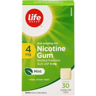 Life Brand Mint Nicotine Gum 4 mg 30 Chewing Gums 30 ea, $0.53/1ea