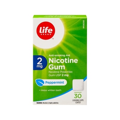 Life Brand Peppermint Nicotine Gum 2 mg 30 Chewing Gums 30 ea, $0.50/1ea
