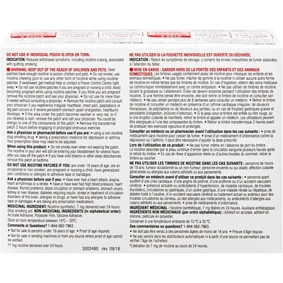 Auxiliaire antitabagique : timbre de nicotine transdermique, étape 3