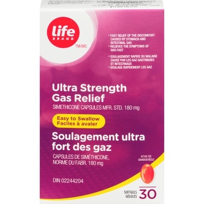 Life Soulagement des gaz, extra fort 30 ea, 0,30 $/1ch
