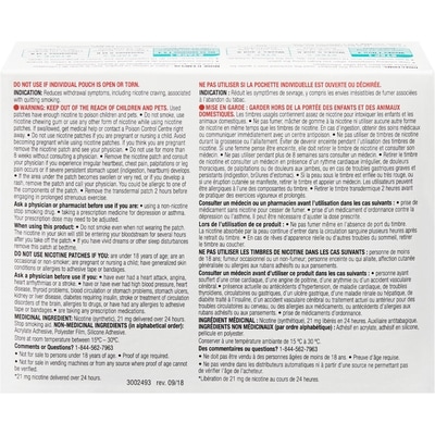 Timbre de nicotine transdermique, paquet de 14 timbres