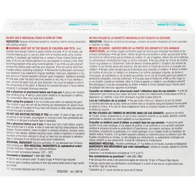 Timbre de nicotine transdermique, paquet de 14 timbres