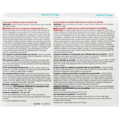Auxiliaire antitabagique&nbsp;: timbre de nicotine transdermique, étape&nbsp;1