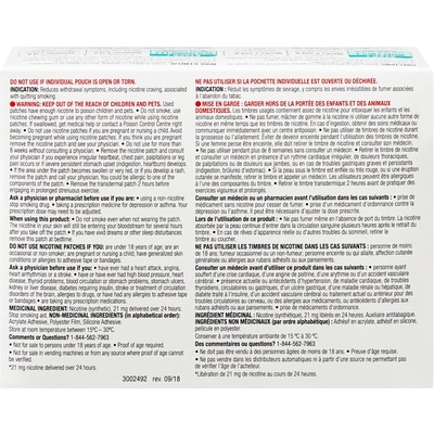 Auxiliaire antitabagique&nbsp;: timbre de nicotine transdermique, étape&nbsp;1