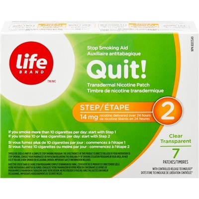 Life Brand Step 2 Transdermal Nicotine Patch Stop Smoking Aid 7 ea, $3.93/1ea