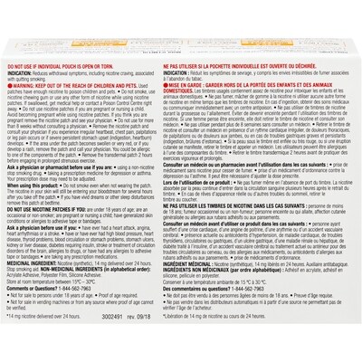 Auxiliaire antitabagique : timbre de nicotine transdermique, étape 2