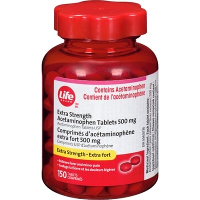 Life Acétaminophène, extra fort, 500 mg, facile à avaler 150 ea, 0,09 $/1ch