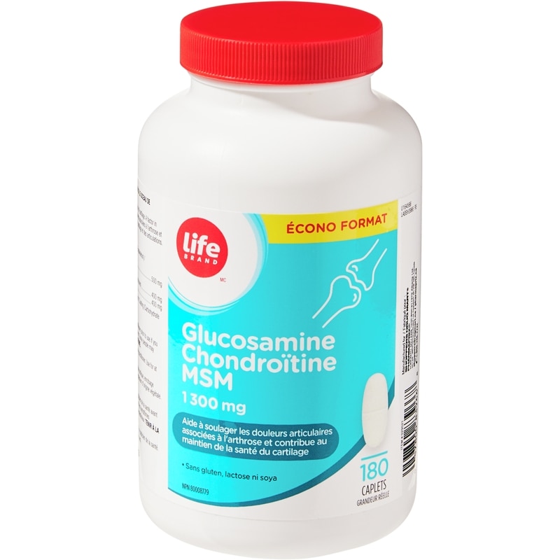 Glucosamine Chondroitin MSM 1300 mg 180 Caplets Value Pack
