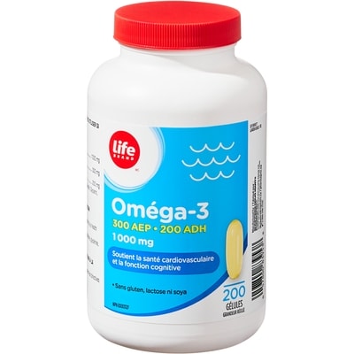 Life Brand Omega 3 1000 mg 200 Softgels 200 ea, $0.07/1ea