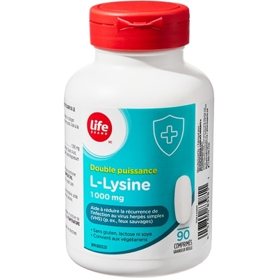 Life L-lysine double puissance, 90 comprimés de 1000 mg 90 ea, 0,16 $/1ch