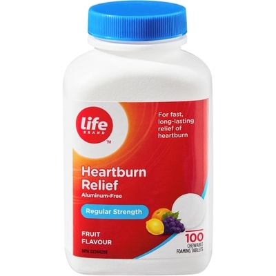 Life Brand Regular Strength Fruit Flavour Heartburn Relief 100 Tablets 100 ea, $0.17/1ea
