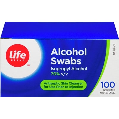 Life Brand Alcohol Swab Wipes 100 ea, $0.03/1ea