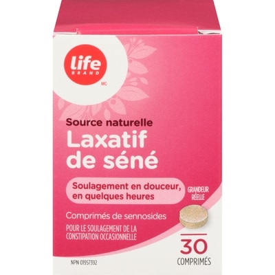 Life Laxatif au séné, 30 tablettes 30 ea, 0,17 $/1ch