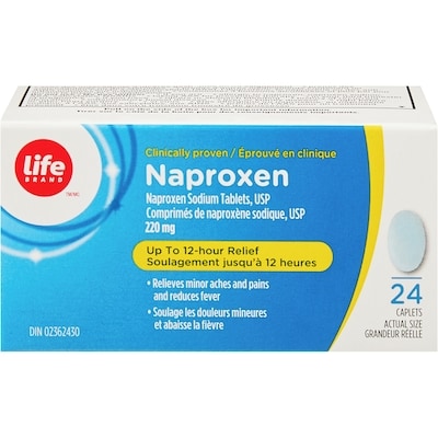 Life Naproxen 220 mg, 24 comprimés 24 ea, 0,23 $/1ch