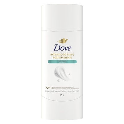 Dove Advanced Care Antiperspirant Unscented 74 g, $12.15/100g