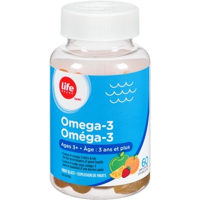 Life Brand Omega-3 Children'S Gummies, Fruit Blast, 60 Gummy Supplements 60 ea, $0.16/1ea