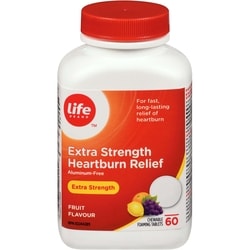 Life Brand Heartburn Relief Extra Strength Fruit Flavour 60 ea, $0.21/1ea