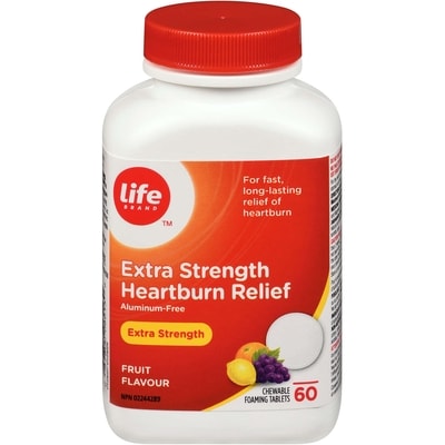 Life Brand Heartburn Relief Extra Strength Fruit Flavour 60 ea, $0.22/1ea
