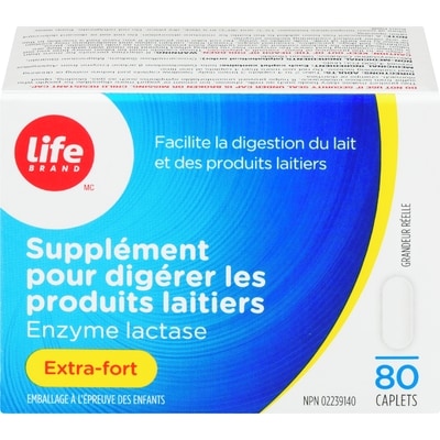 Life Intolérance aux produits laitiers, extra fort 80 ea, 0,27 $/1ch
