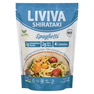 LIVIVA Spaghettis de pâtes Shirataki à l'avoine 400 g, 1,50 $/100g