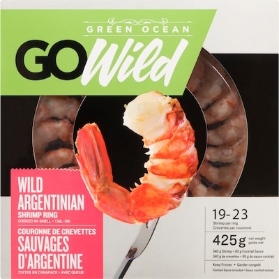 Green Ocean Go Wild Shrimp Ring Wild Argentinian 425 g, $4.47/100g