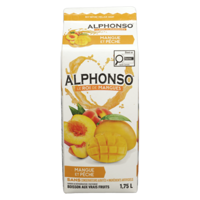 Alphonso Mangue & Pêche Boisson Aux Vrais Fruits 1.75 l, 0,20 $/100ml