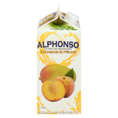 Alphonso Mangue & Pêche Boisson Aux Vrais Fruits 1.75 l, 0,22 $/100ml