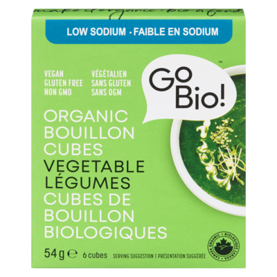 Go Bio Cubes de bouillon biologique légumes faible en sodium 54 g, 8,33 $/100g
